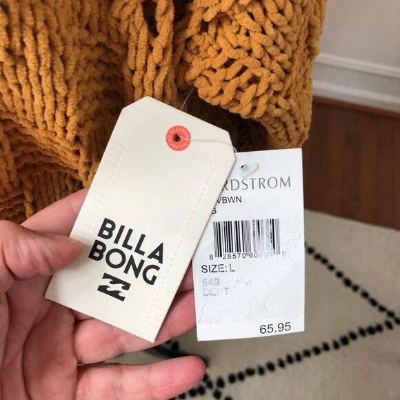 NWT Billabong Onward We Go Chenille Sweater Mustard L - Picture 12 of 12